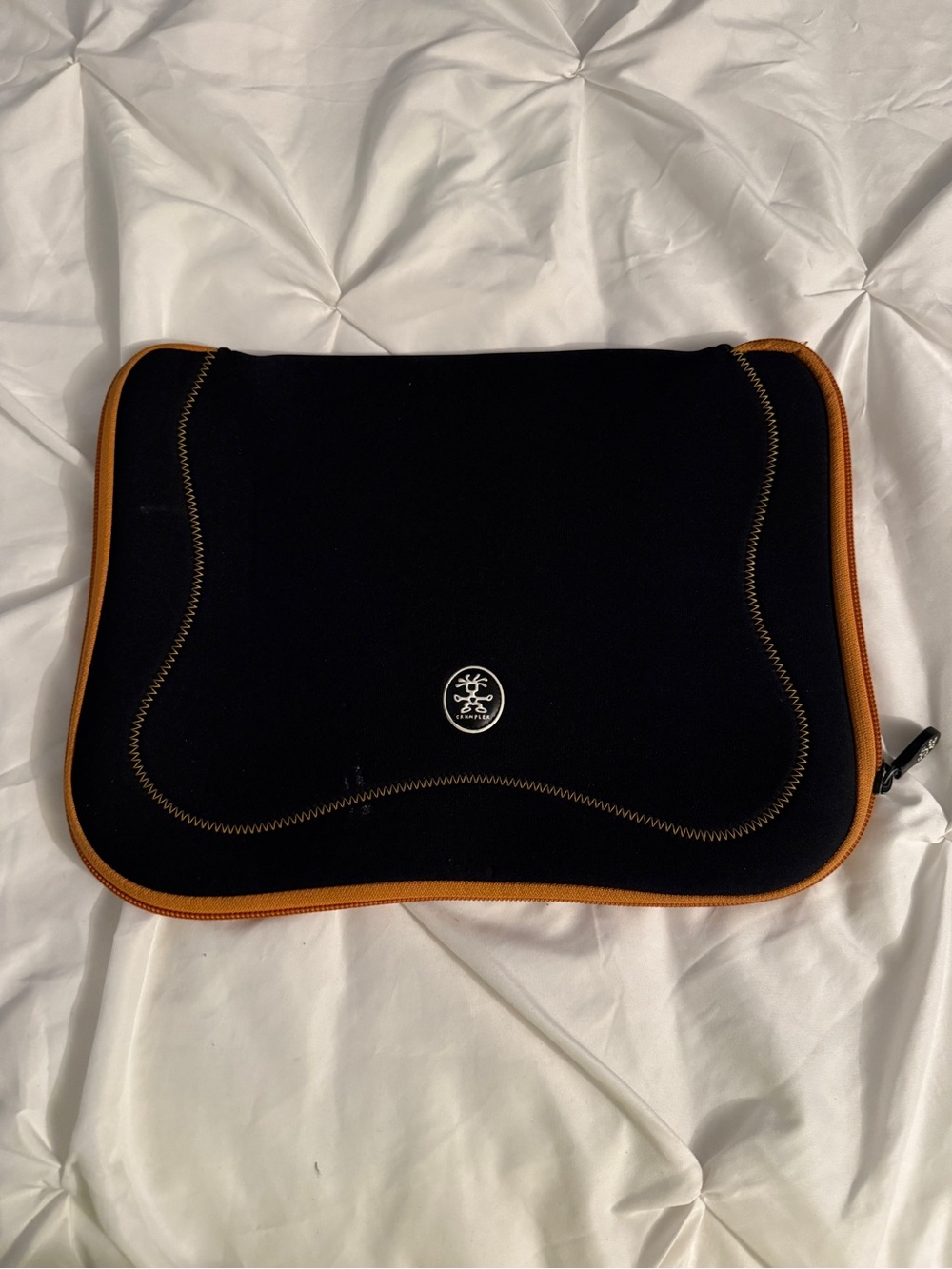 Neoprene Laptop Sleeve in Black with Tan Trim - Protective Carry Case